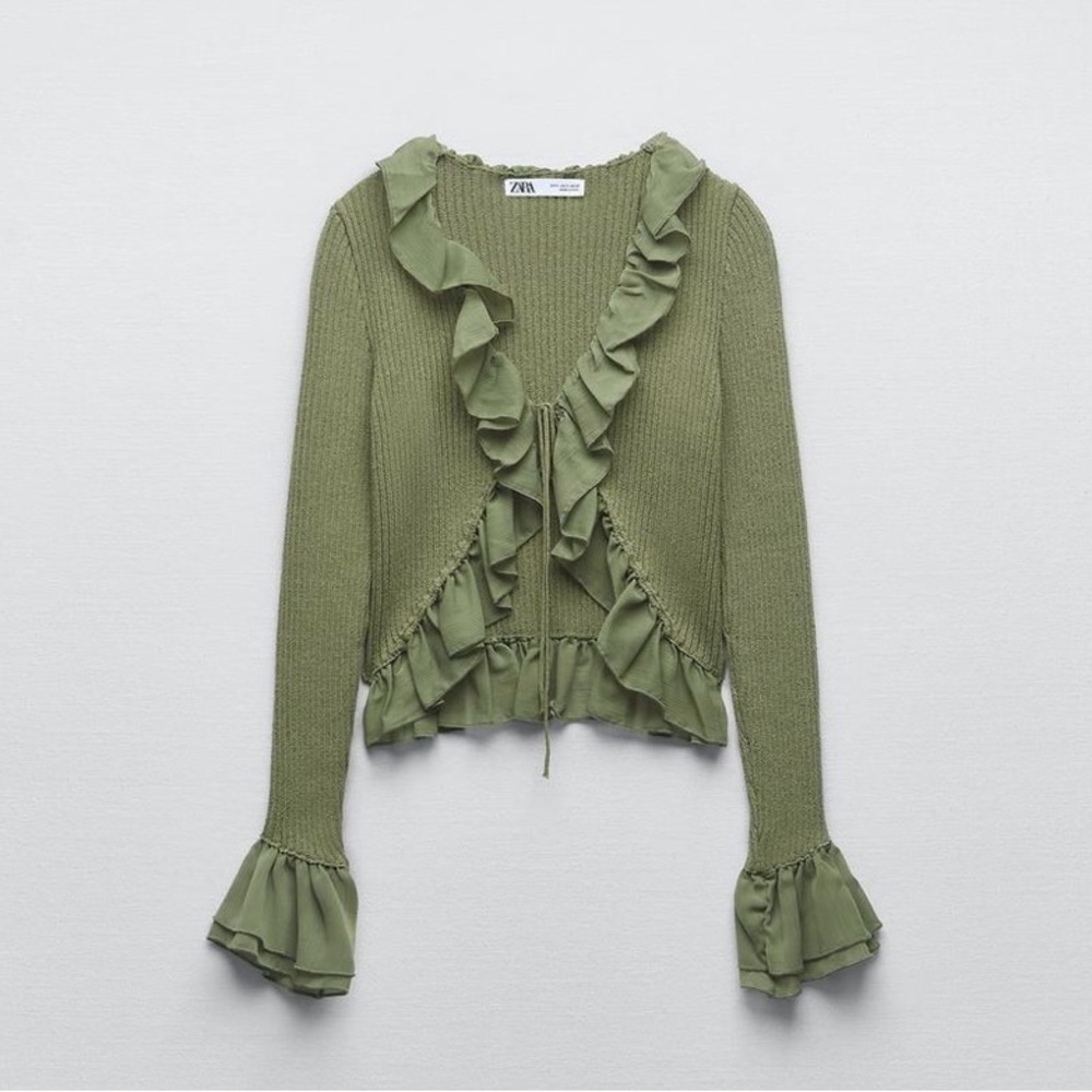 🔴SOLD Ruffle knit Cardigan